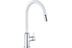 Смеситель для кухонной мойки Kludi Bingo star белый, хром (468519378)