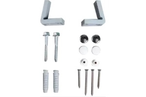 SIMAS Комплект горизонтальных крепежей для унитаза/биде с колпачками цвета хром и белый