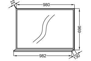 EB1598-N18 VIVIENNE Зеркало 100 см, белый меламин - 2