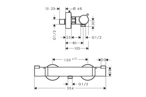 Смеситель для душа Hansgrohe Ecostat Comfort с термостатом белый матовый - 2