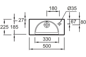 Рукомойник Jacob Delafon Odeon Rive Gauche EGO112-56-00 R - 3