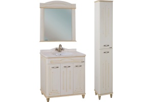 Тумба с раковиной Bellezza Аллегро Люкс 100 бежевая патина золото - 3