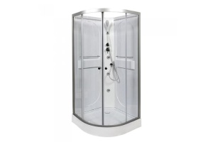 Душевая кабина Deto L 100х100 с гидромассажем, хром (L601NLED+GM)