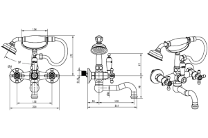 Смеситель для ванны Boheme Tradizionale золото с белым кристаллом Swarovski - 3