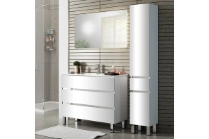 Тумба с раковиной Sanvit Кубэ-3 80 белый глянец - 2