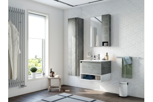 Тумба с раковиной STWORKI Карлстад 60 дуб рошелье, с белой полкой - 3