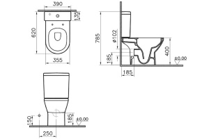 Напольный унитаз VitrA Integra Round белый с сиденьем микролифт - 3