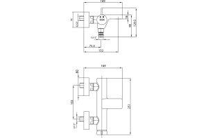 Смеситель E.C.A. Purity 102102477HEX для ванны с душем - 2