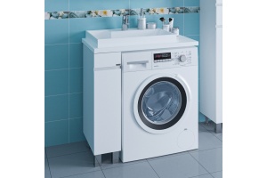 Тумба с раковиной над стиральной машиной Санта Марс 19 белый - 2
