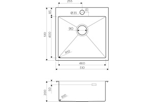 Мойка кухонная Omoikiri Akisame 51-IN нержавеющая сталь - 2
