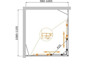 Душевой уголок Cezares Molveno 110х100 хром стекло прозрачное - 3