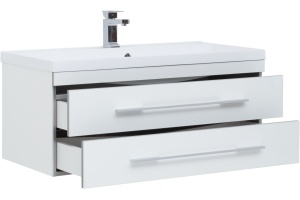 Тумба с раковиной Aquanet Верона 100 подвесная белая - 3