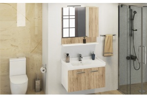 Зеркало-шкаф Comforty Рига 80 дуб сонома - 2