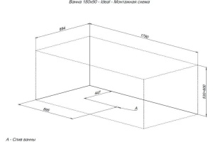 Акриловая ванна Aquanet Ideal 180x90 - 2