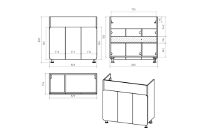 Тумба с раковиной Misty Чегет 85 белая глянцевая - 3