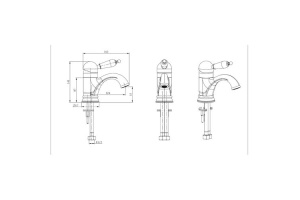 Смеситель для раковины высокий Boheme Medici бронза с прозрачным Swarovski - 2