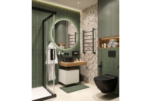 Мебель для ванной STWORKI Ольборг 80 столешница дуб французский, без отверстий, с тумбой 50, с раковиной BOCCHI Vessel черной - 2