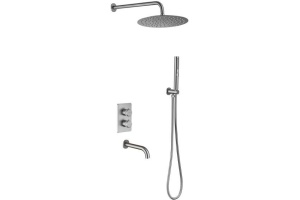 5.31014-BN PRIORITY V.3 Термостат Vernet+Душ Slim 300мм+Душ.набор+Излив,Easy box,браш.никель(265388)
