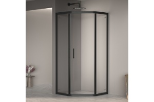 Душевой уголок RGW Passage 100х100 черный стекло прозрачное