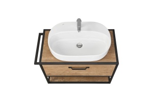 Тумба с раковиной Одри 62 Aquaton Лофт Фабрик 80 темное дерево  - 2