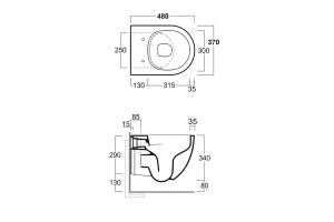Унитаз подвесной Simas Vignoni с крышкой белый - 2