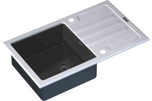 Мойка кухонная Zorg Glass GL-7851-WHITE-GRAFIT графит