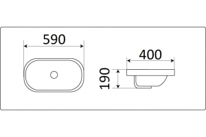 Раковина накладная CeramaLux N 59 см белый (5006В) - 2