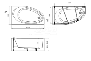 25F039000 монтажный комплект CORFU (каркас, комплект креплений к стене, слив-перелив полуавт.) - 2