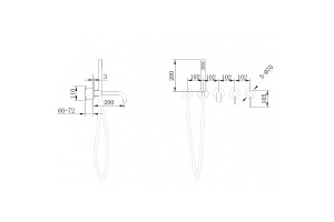 Смеситель для ванны встраиваемый Abber Wasser Kreis розовое золото - 3