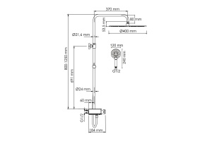 Душевая система WasserKraft 40 с термостатом хром - белый - 3