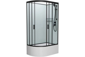 Душевая кабина Frank 120х80 правая черная стекло прозрачное