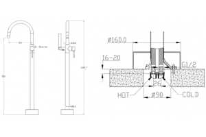 Смеситель напольный Boheme UNO белый, хром (469-WCR) - 2
