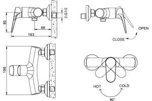 Смеситель Bravat Eler F9191238CP-01 для душа - 2