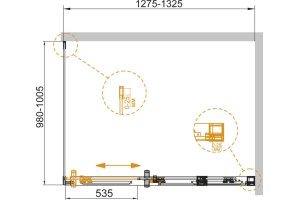 Душевой уголок Cezares Duet Soft AH 1 130/100 C Cr - 3