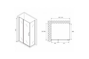 Душевой уголок Abber Sonnenstrand 110х75 хром стекло прозрачное - 2