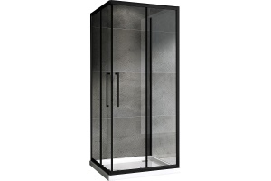 Душевой уголок ABBER Schwarzer Diamant 100х100 профиль черный (AG02100BH-S100B)