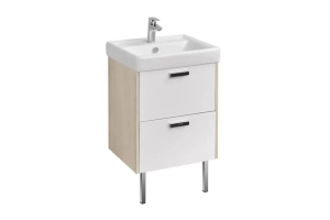 Тумба с раковиной напольная Aquaton 55 белый-светлое дерево