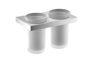 Стакан для зубных щеток двойной Timo Petruma хром матовый
