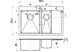 Мойка кухонная Zorg Inox PVD SZR 5178-2-R bronze - 2