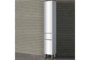 Шкаф-пенал Sanvit Кубэ-3 32 с бельевой корзиной белый глянец - 2