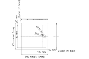 Поддон для душа Wasserkraft Wiese 90x90 серый матовый - 2