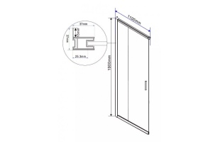 Душевая дверь Vincea Garda 110 хром стекло прозрачное - 2