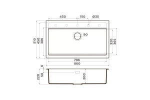 Мойка кухонная Omoikiri Kitagawa Artceramic/Azur blue (4993026) - 2