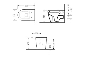 Унитаз приставной Serel Smart с функцией биде и сиденьем микролифт белый - 2