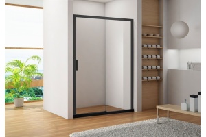 AE60-N-140H200U-BT Aquanet Pleasure, дверь в нишу 1400 мм, проф.черн.мат., стек.прозр.(225500)