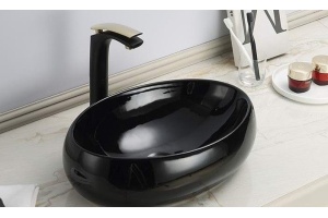 Раковина накладная CeramaLux NC 49 см черный (78455)