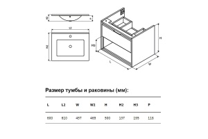 Мебельная раковина Excellent Tuto 60 белая - 3