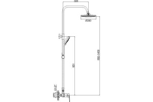Душевая стойка Rossinka T T40-45 - 2