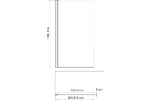 Шторка на ванну Wasserkraft Berkel 48P01-80LM - 2