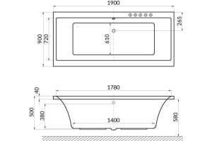 Ванна EXCELLENT Pryzmat 190x90 - 2